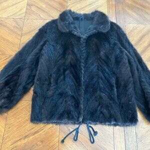 Vintage Chocolate Brown Mink Swing Jacket – Cropped Luxury Statement